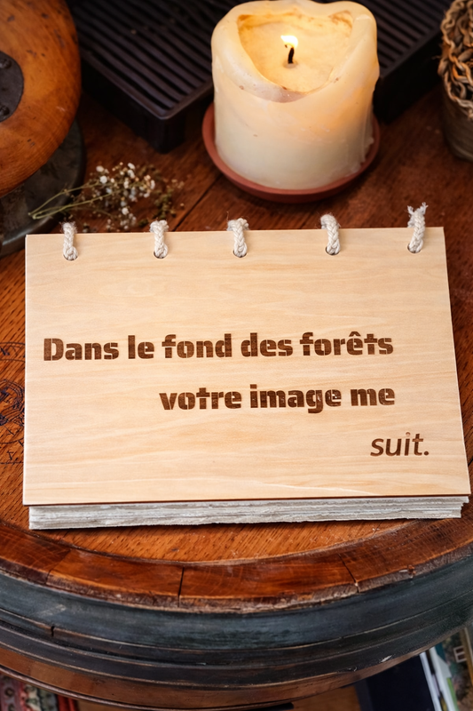 Carnet A5 gravé et découpé au laser – couverture en contreplaqué &amp; chaînette au crochet