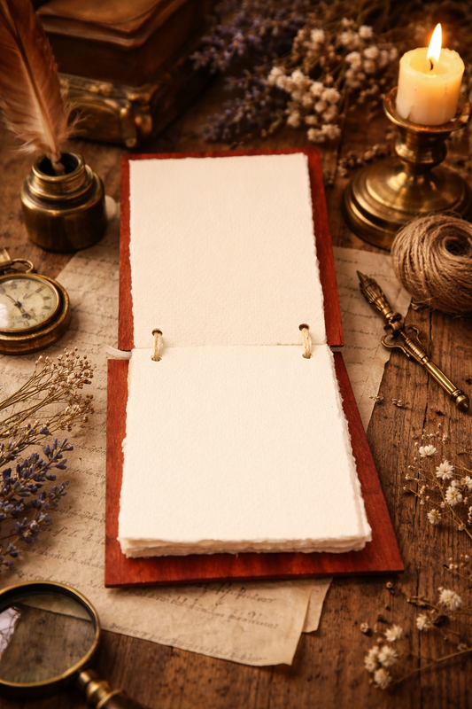 carnet petit format acajou papier chiffon