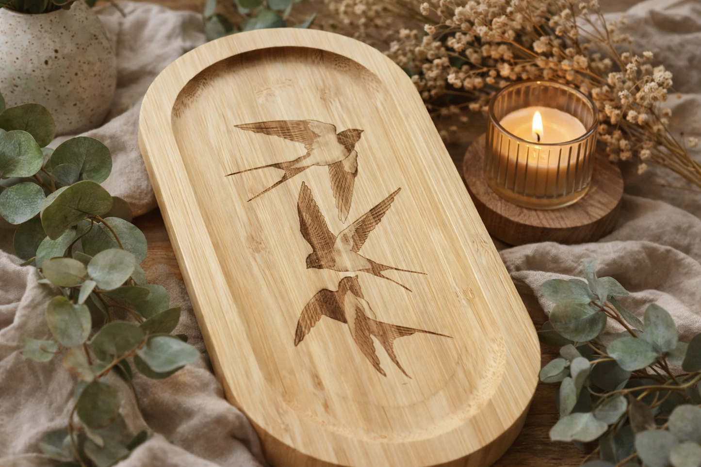 Valse d’hirondelles – bambou vide-poche