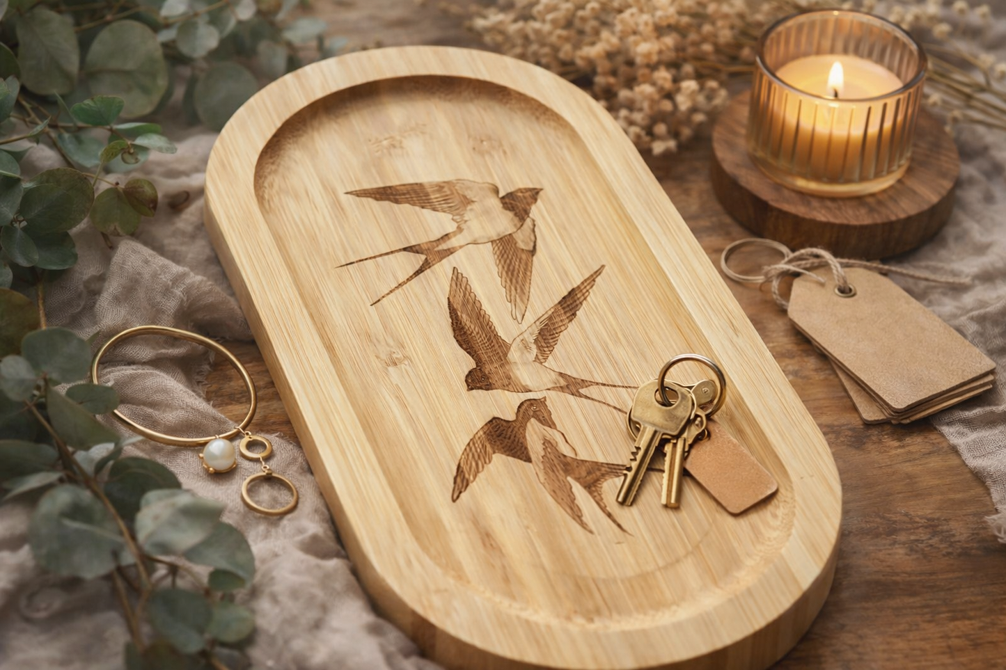 Valse d’hirondelles – bambou vide-poche